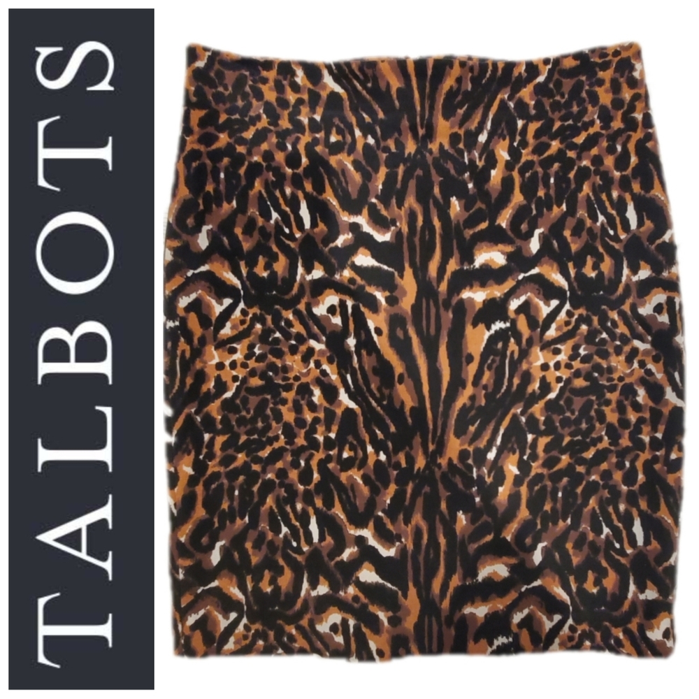 ❗gone❗TALBOTS 🐅 Animal Print Pencil Skirt - Picture 3 of 7